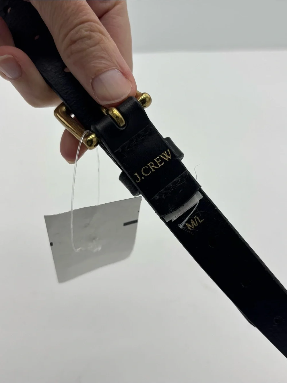NWT J. Crew Black Leather Hole Belt - Picture 5 of 5